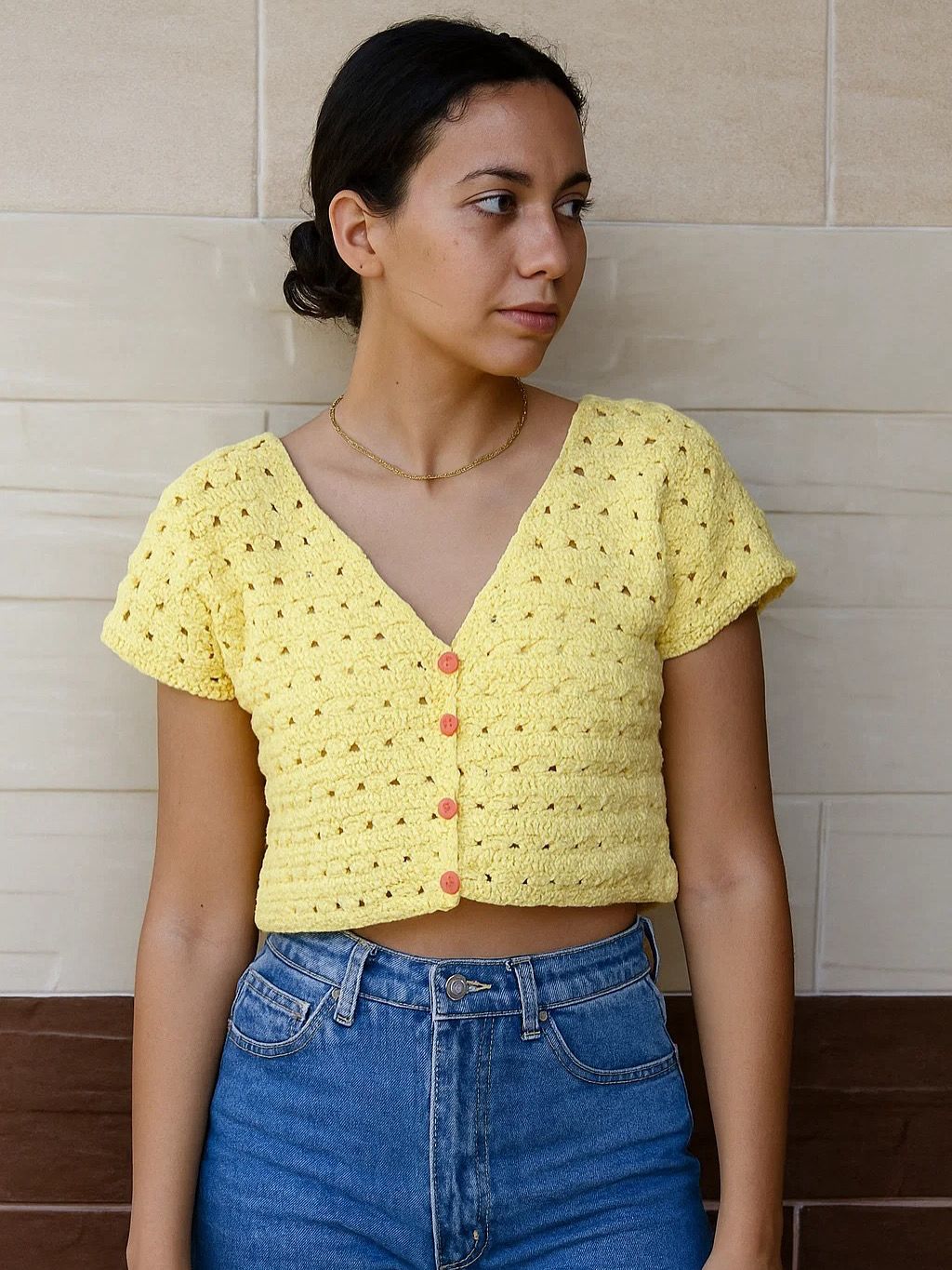 Golden Glow Crochet Top