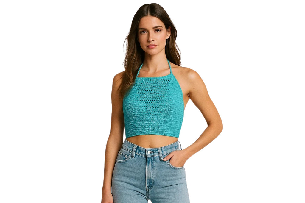 Emerald Grace Crochet Top