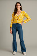 Yellow Daisy Crochet Cardigan